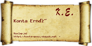 Konta Ernő névjegykártya